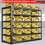 PMKES 6 Tier Garage Shelving Heavy Duty, 50" W Garage Shelves, 50" W x 84" H x 24 D Adjustable Storage Shelving Unit, Commercial Metal Shelf Rack for Warehouse, Pantry, School, Shop PMKES