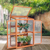 MCombo Greenhouse Wooden Cold Frame Greenhouse, Garden Portable Mini Greenhouse Cabinet, Raised Flower Planter Shelf Protection for Outdoor Indoor MCombo