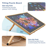 Lavievert 2-in-1 Tilting & Rotating Puzzle Board with 6 Colored Drawers & Cover, Portable Jigsaw Puzzle Table for Adults, Wooden Swivel Puzzle Plateau with Non-Slip Tabletop for Up to 1500 Pieces LAVIEVERT