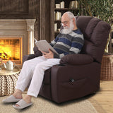 DURASPACE Power Lift Recliner Electric Lift Massage Recliner Chairs with Heat, Large Shell Faux Leather Backrest Lift Chair Recliners for Elderly, Seniors (Brown) DURASPACE