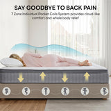 LIKIMIO 10 Inch Queen Size Mattress in a Box, Gel Memory Foam Zoned Hybrid with Cool Ice Silk Cover, Reinforced Edge Individually Pocket Springs, Zero Motion, Medium Firm, SG Made, CertiPUR-US LIKIMIO