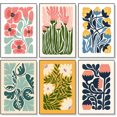 6 Pack Paint by Numbers Kit for Adults Beginner, Flower Adult Paint by Number Kits on Canvas, Easy Flowers DIY Acrylic Oil Painting by Numbers Kits, Perfect for Home Decor 8x12 Inch Okarina