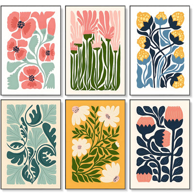 6 Pack Paint by Numbers Kit for Adults Beginner, Flower Adult Paint by Number Kits on Canvas, Easy Flowers DIY Acrylic Oil Painting by Numbers Kits, Perfect for Home Decor 8x12 Inch