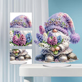 ARTopet DIY Diamond Desktop Ornament Special Shaped Crystal Lavender Gnome Acrylic Diamond Art Painting Tabletop Ornaments Single Sided Diamond Home Decor ARTopet
