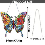 SKRYUIE Hanging Diamond Art Kits for Adults Butterfly, DIY Window Pendant Diamond Painting Kit Sun Catcher, Special Shaped Crystal Acrylic Double Sided, Porch Outdoor Garden Ornament 7.49 x 7.56 Inch SKRYUIE