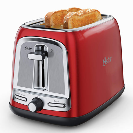 Oster® 2-Slice Toaster with Advanced Toast Technology, Candy Apple Red Oster