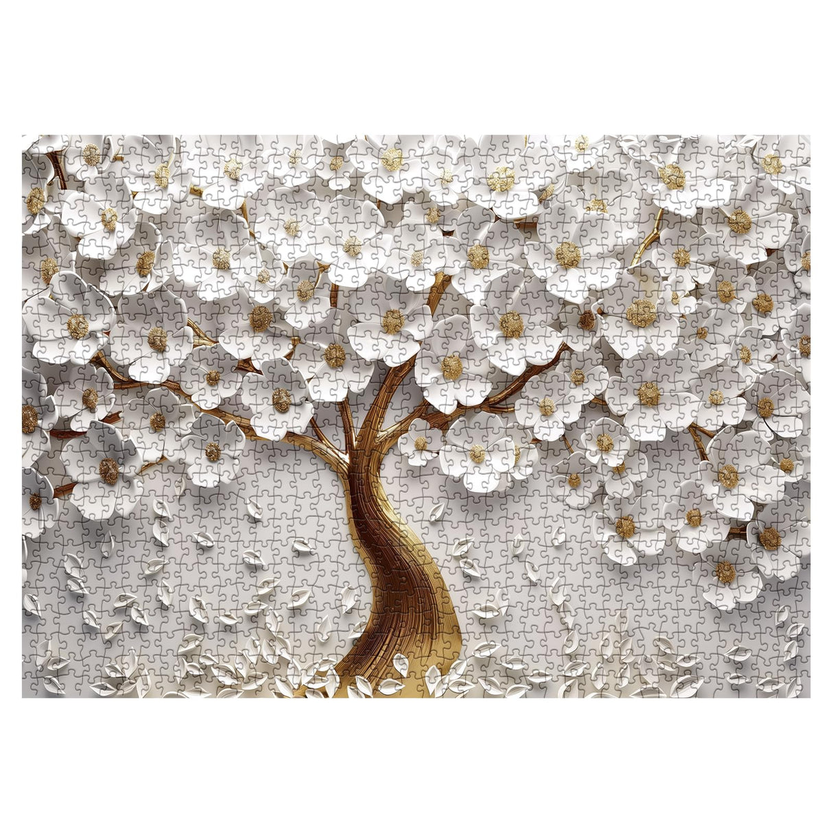 Flower Tree Puzzles for Adults 1000 Pieces Nature, Hard Floral Jigsaw Puzzle, Pretty Plant Orchid Puzzle BBOLDIN