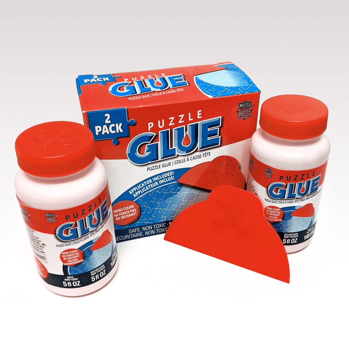 MasterPieces Puzzle Glue and Wide Plastic Spreader 5oz - Pack - Jigsaw Puzzle Saver Clear Glue for Puzzle Protector Masterpieces