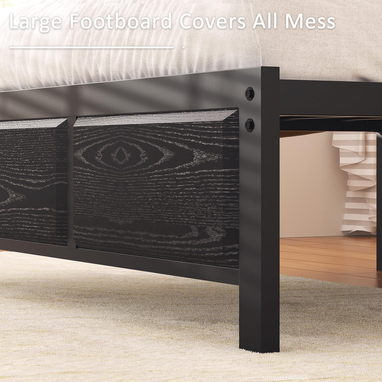 VECELO Twin Bed Frame with Wood Headboard and Footboard, 14 Inch Platform Mattress Foundation, No Box Spring Needed, Heavy Duty Slats Support, Easy Assembly VECELO