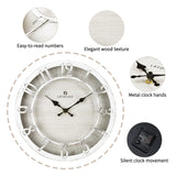 Lafocuse 12 Inch Silent White Wall Clocks Battery Operated, Farmhouse Wall Clock for Kitchen Living Room, Rustic Home Décor Lafocuse
