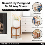 Teak Corner Shower Bench with Matching Soap Holder - Sturdy Waterproof Bathroom Stool Chair with Storage Shelf for Bathing Supplies - Bath Seat and Foot Rest for Shaving Legs - 15" x 15" x 18" Wooden Whimsy