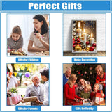 Mrnsiet Christmas Diamond Painting Kits for Adults, Christmas Candles Diamond Art for Beginners, 5D Round Full Drill Winter Diamond Painting Gem Art Kits for Home Wall Decor 12x16inch Mrnsiet