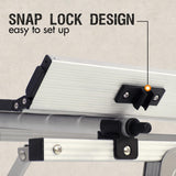 PORTAL Outdoor Folding Portable Picnic Camping Table with Adjustable Height Aluminum Roll Up Table Top Mesh Layer, Silver PORTAL