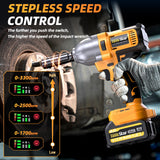 TaskStar Cordless Impact Wrench 1/2 Inch, 900N.m(664ft-lbs) High Torque Brushless Power Impact Gun, 21V 3300RPM Electric Impact Driver with 2x4.0Ah Battery & Fast Charger for Car Tires Truck TaskStar