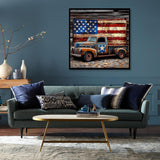 KTHOFCY 5D DIY Diamond Painting Kits for Adults, America Flag Truck Full Drill Embroidery Cross Stitch Crystal Rhinestone Paintings Pictures Arts Wall Decor Painting Dots Kits 11.8X11.8 inch KTHOFCY