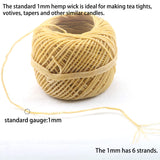 MILIVIXAY 100% Organic Hemp Candle Wick with Natural Beeswax Coating, 200 FT Spool, Standard Size (1.0mm)+ Wick Sustainer Tabs (200PCS). MILIVIXAY