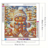 Winter Diamond Painting Kits for Adults,5D Diamond Art Painting Kits for Christmas Gingerbread Man, DIY Full Round Drill Diamond Diamonds Gem Art and Crafts Home Decor 13.8 x 13.8Inch GEMFAMILY