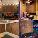 Retro Bamboo Shades 36" 47" 55" 60" 65" 72" 79" Bamboo Roll up Blinds Outdoor Brown Roller Window Shades with Lift Patio Blinds Roll up Shade Waterproof Bamboo Roman Shades for Home Privacy Curtain(W6 KaulaTrinx