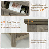 Nasonet Farmhouse 7-Drawer Dresser for Bedroom, 52" Wide Wood Chest of Drawers with Large Metal Handles, Grey Dressers Storage Organizer for Bedroom, Living Room & Hallway Nasonet