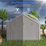 WTRAVEL 10x10 ft Outdoor Storage Shelter with Zipper Door, Portable Garages Shelters, Waterproof and UV Resistant Carport Shed for Bicycle, Motorcycle ATV, Lawn Mowers (10x10 FT) WTRAVEL