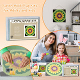 YP Sunflower Latch Hook Rug Kit for Adults & Kids - 12x12 Inch DIY Craft Crochet Rug, Beginner-Friendly Art Project for Home Decor, Easy-to-Make Needlecraft Kit YP