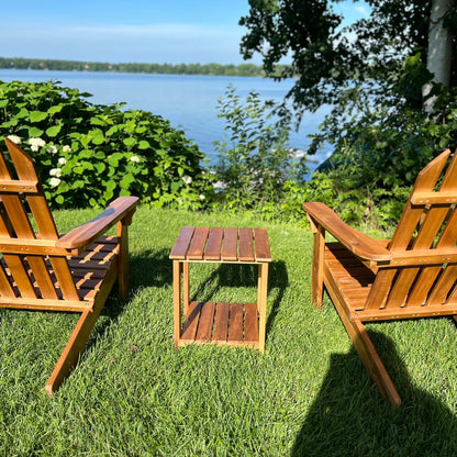 Patio Wise Outdoor Folding Patio Chair Set, 2 Foldable Acacia Wood Seats, Backyard, Balcony, Porch, & Garden Furniture, 15-1/2-Inches Wide x 15-3/4-Inches Deep x 32-Inches High, Teak - WoodArtSupply