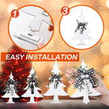 Geetery 3 Pcs Wooden Christmas Trees Table Decor Wood Tabletop Decors Retro Xmas Tree Table Topper Sign Christmas Tall Standing Rustic Wood Christmas Trees Centerpiece for Christmas Winter Holiday Geetery