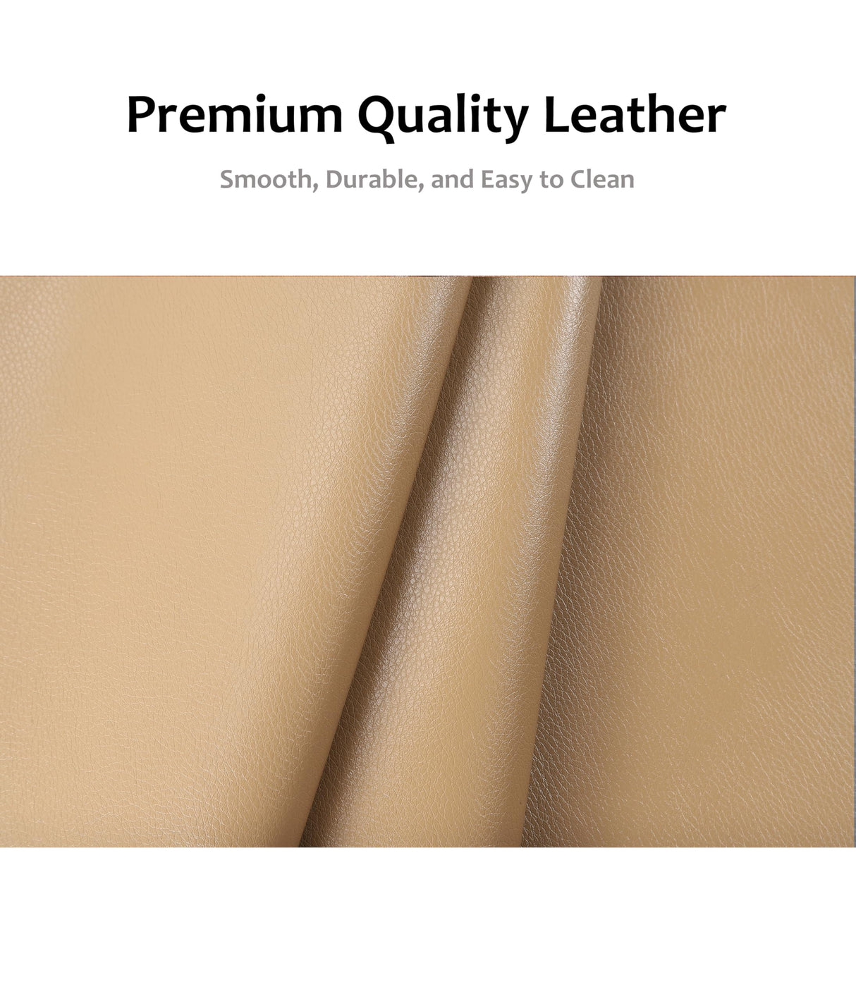 GarveeHome Leather Recliner Chair, Manual Recliner w/Comfortable Arms and Cup Holders for Living Room CF8011 - Khaki, Medium GarveeHome