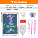 Offito Forest Diamond Art Kits for Adults, Fantasy Landscape Diamond Painting Kits for Beginners, DIY Full Drill Dots Gem Art Paint for Home Wall Decor 12 x 16 Inch Offito
