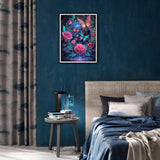 Stalente Diamond Painting Kits for Adults, Rose Flower Round Full Drill Diamond Art Kits, 5D DIY Paint with Diamonds Crafts for Home Wall Decoration Gifts 12×16 Inch, Butterfly Stalente