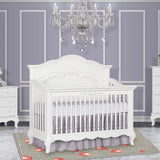 Evolur Aurora 5-in-1 Convertible Crib in Frost, Greenguard Gold Certified, Features 3 Mattress Height Settings, Sturdy and Spacious Baby Crib, Wooden Furniture Evolur