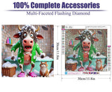 Funny Cow Diamond Painting Kits for Adults Beginners, 5D Diamond Art Kits for Adults, Gem Arts and Crafts for Beginners, Full Round Drill Paint with Diamond for Home Wall Decor 14X14 Inches uuxsretaio