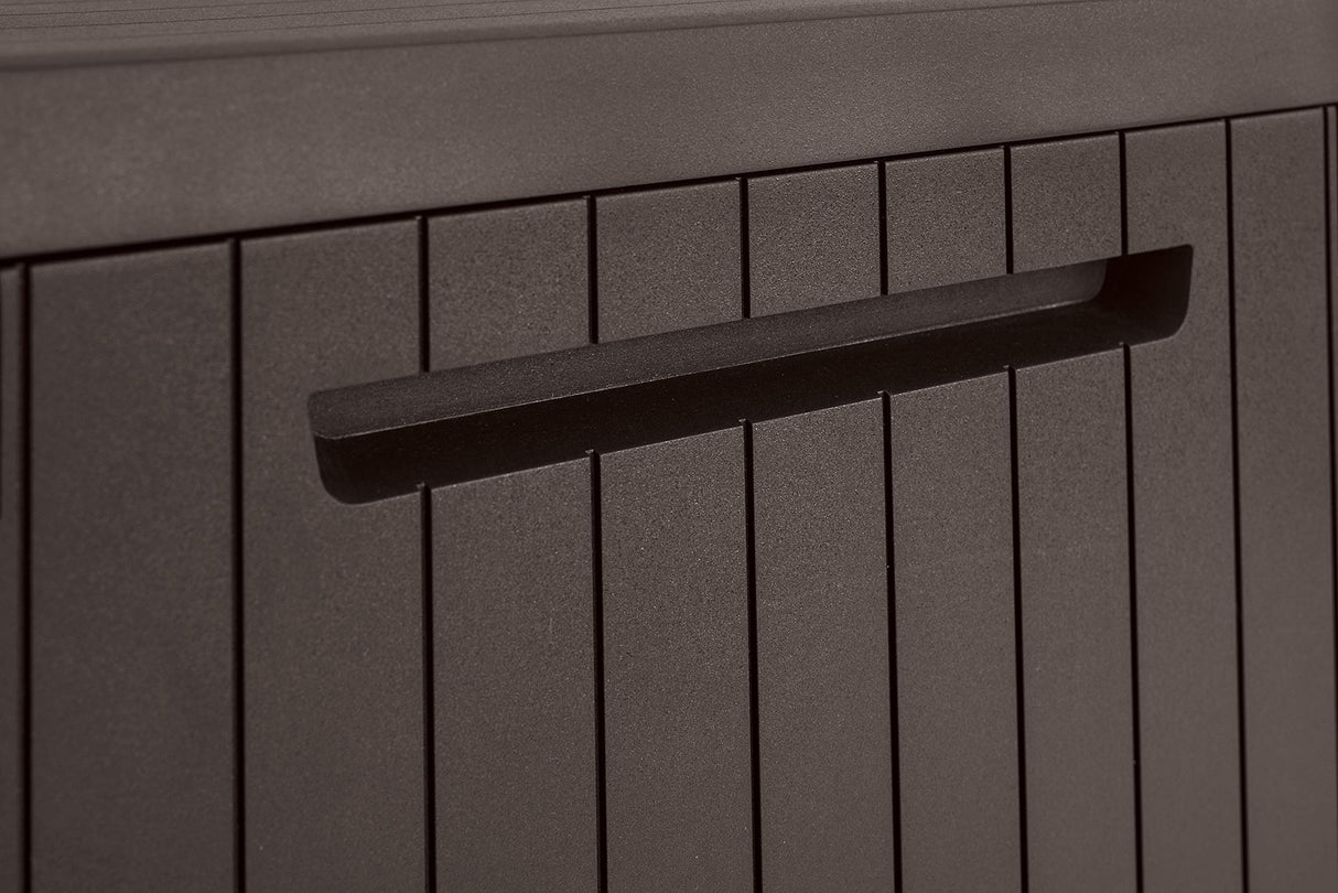 Keter City Outdoor Plastic Storage Box Garden Furniture 57.8 x 44 x 54.8 cm - Brown Keter