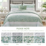 Madison Park Quilt Set, Seersucker Floral Coverlet for King Size Bed, All Season Lightweight Bedding, Farmhouse Quilt Set, Vermicelli Quilting, Throw Pillow, Caralie, King/Cal King Green 4 Piece Madison Park