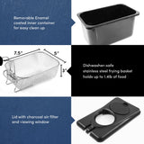 Elite Gourmet EDF2100 Electric Immersion Deep Fryer Removable Basket Adjustable Temperature, Lid with Viewing Window and Odor Free Filter, 2 Quart / 8.2 cup Elite Gourmet