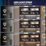 Vlsrka LED Computer Desk with Hutch, 40 Inch Modern Gaming Desk with Power Outlet, Wooden Home Office Desk with Storage Drawers & Shelves (Black) Vlsrka