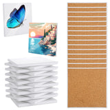 AKOLAFE 15 Sets Sublimation Coasters Blanks with Cork Back Ceramic Tile 4x4 Tiles Ceramic Tiles for Crafts Glossy Glazed Tile Coasters Blanks Ceramic Coasters for Sublimation Thermal Transfer Painting AKOLAFE
