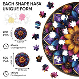 Mandala Wooden Puzzles for Adults 200 Pieces- Mandala Succulent Wooden Jigsaw Puzzles for Adults and Kids, Medium Family Reunion Puzzle, Valentine's Day Puzzle Gift for Lovers Friends Family jiroinlly