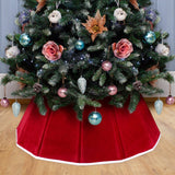 Christmas Tree Collar Red Velvet Folable Christmas Tree Ring Tree Skirt for Artificial Trees Base Stand Cover Christmas Tree Decoration Hxezoc