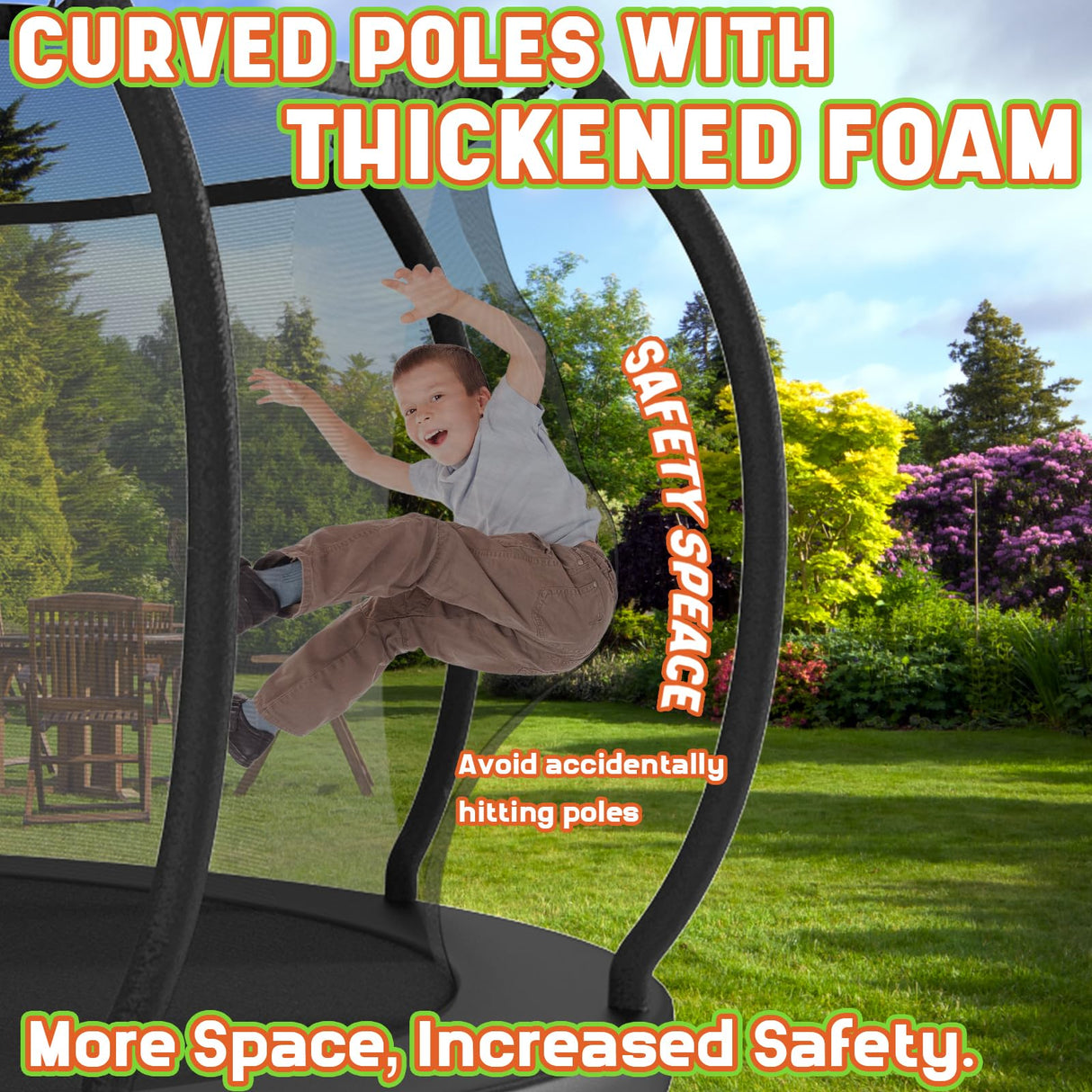 ACWARM HOME Trampoline Outdoor 14FT Trampoline with Safety Net & Rugby Target - Recreational Trampolines for Kids and Adults - Anti-Rust Coated Frame - ASTM Approved - Black ACWARM HOME