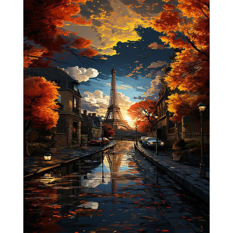 PRASIO Paint by Numbers Kit for Adults Beginner, Eiffel Tower Adult Paint by Number Kits, DIY Acrylic Paint by Numbers Kit for Adults Canvas for Home Decor Gift 16x20 Inch PRASIO
