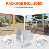 lifgarfe 10Pcs 4x4 Post Base Anchor Concrete Deck Post Bracket Fit for Deck,Patio Or Pergola lifgarfe