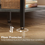 SUPERJARE Nightstand Set of 2, Bed Side Tables with Charging Station, Adjustable Fabric Drawer, Night Stand for Bedroom, 3-Tier Storage End Tables, for Living Room - Charcoal Gray SUPERJARE