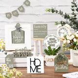 Two Tiered Tray with 11 Pcs Wooden Signs, Farmhouse Tiered Tray Decor Set Rustic Wood Home Kitchen Table Stand Decor Decorative Table Shelf Centerpiece(Stylish Style) Patelai