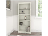 Saratoga Tall 5-Shelf Bookcase in Linen White Oak Finish Bush Business Furniture