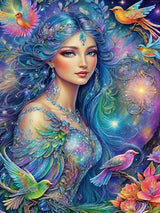 KAYEIUU Fairy Dust Diamond Painting Art Full Round Drills Beauty Bird Diamond Painting Kits for Room Decor Home Decor Bathroom Decor, Funny Gifts 12x16 inch KAYEIUU