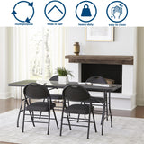 COSCO Molded Folding Banquet Table w/Handle, 6ft, Black Cosco