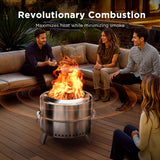 CIAYS Smokeless Firepit, 19 Inch Fire Pit for Camping with Patented Technology, Portable Fire Pit for Outside with Steel Grill Rack, Fire Poker, and Bag, Easy Setup and Storage, Wood Burning Ciays