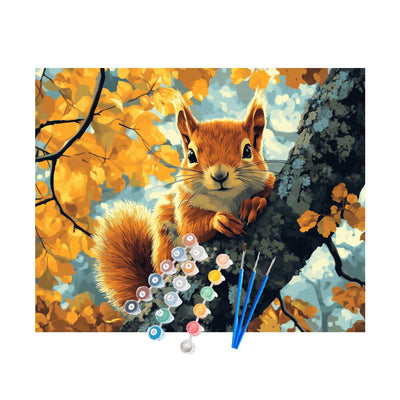 Cawpom Squirrel Paint by Number, Animals Paint by Numbers Kit for Adults, Wildlife Squirrel Wall Art, DIY Acrylic Painting for Beginner Gift, Home Wall Decor(16x20inch, No Frame)