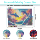 Auremi Dolphin Diamond Art Painting Kits for Adults, DIY Paint by Numbers for Adults Beginner, DIY Full Drill Diamond Dots Paintings Animal Picture Arts Craft for Home Decor 12x16 Inch Auremi